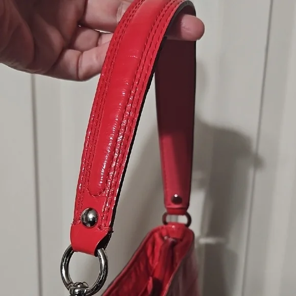 Coach EUC Zoe Vibrant Red Patent Leather Shoulder Bag - Picture 9 of 13
